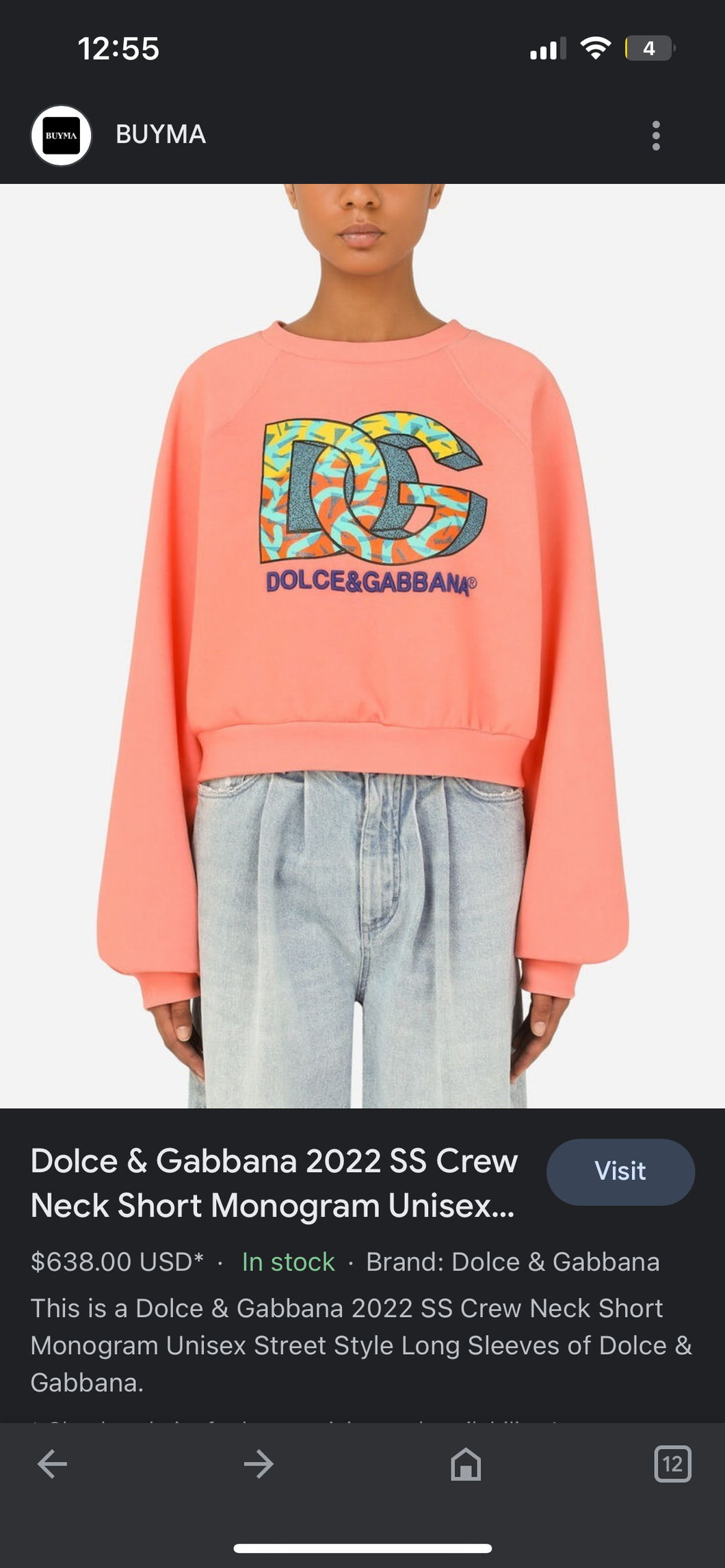 Dolce & Gabbana Cropped Sweater